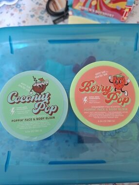Coconut Pop & Berry Pop Poppin' Face & Body Elixirs - Green & Coral